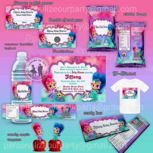 Genie inspired invitation template - instant digital design - you add information- custom party favors