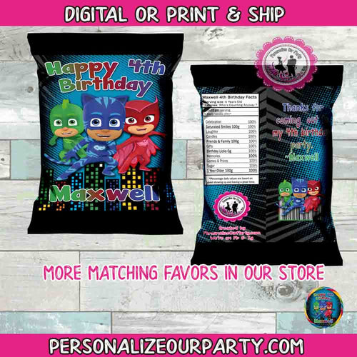 pj masks chip bag wrappers-digital-printed-pj masks chip bags-pj masks personalized party favors-pj masks candy bags-pj masks party bags