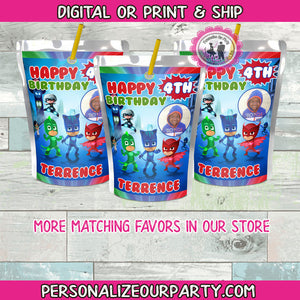 pj masks capri sun juice labels-digital-printed-pj masks party favors-pj masks birthday party favors-pj masks personalized juice pouches