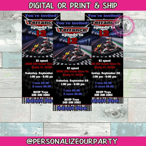 race car invitation-digital-printrd-digital invitations-go kart invitation-cars  party favors-cars invitation-ticket invitation-ticket