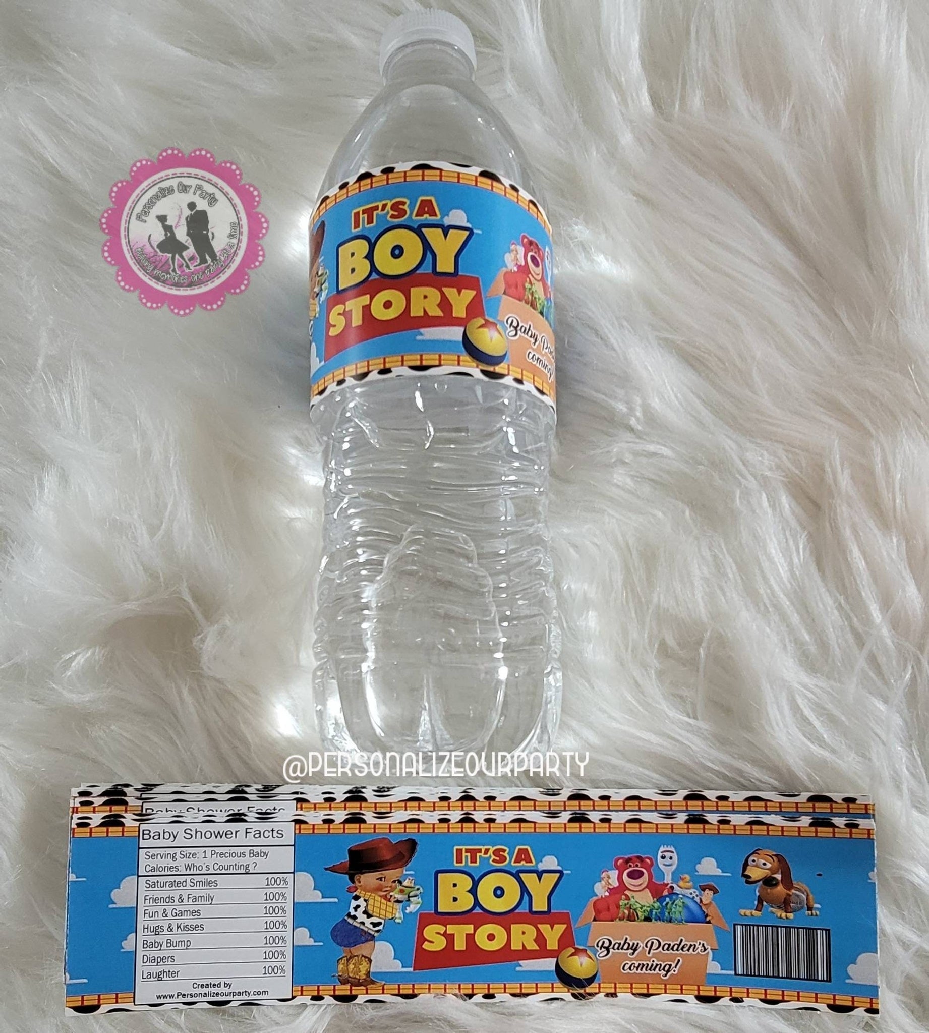 It's a Story Baby Shower Water Bottle Labels-Toy Story Water Label-Toy –  Favorably Wrapped