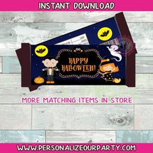 Load image into Gallery viewer, INSTANT DOWNLOAD Halloween chocolate candy bar wrapper-Halloween party favors-halloween birthday-candy bar favors-halloween candy favors